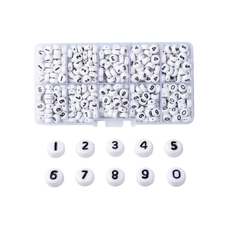 Laundry Tagging Beads - Numbers