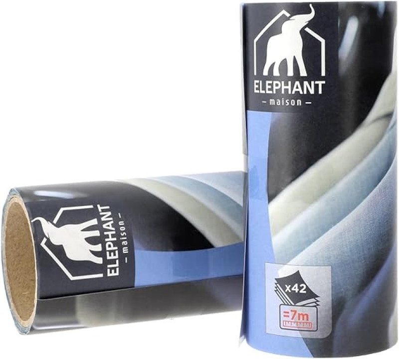 [LBREY040] Elephant - Lint Roller - 42 Sheets - Refills - Pack of 2