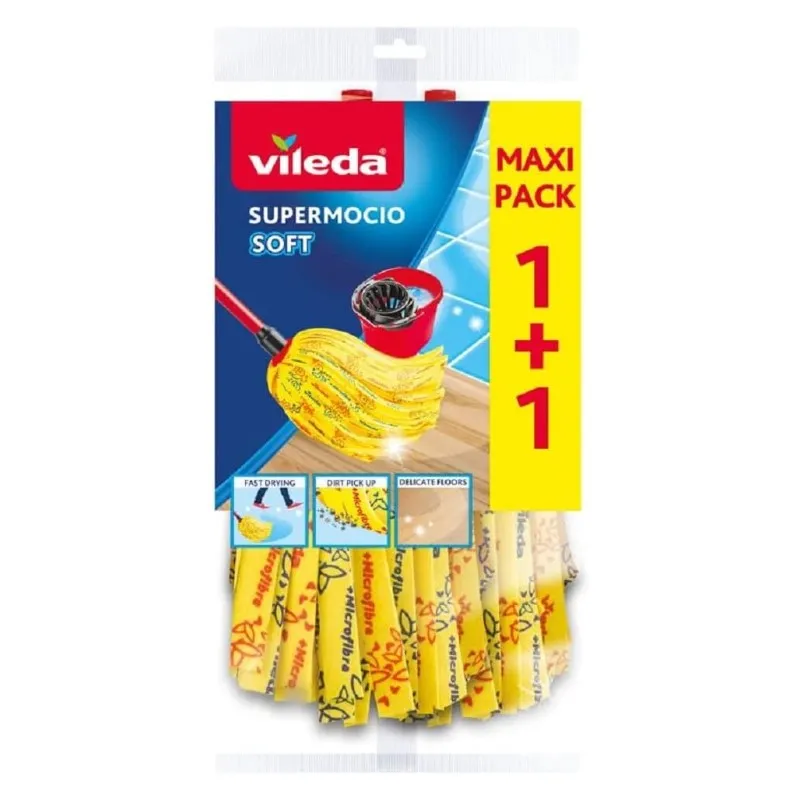 Vileda - Mop Head - SuperMocio - Soft Microfibre - Pack of 2