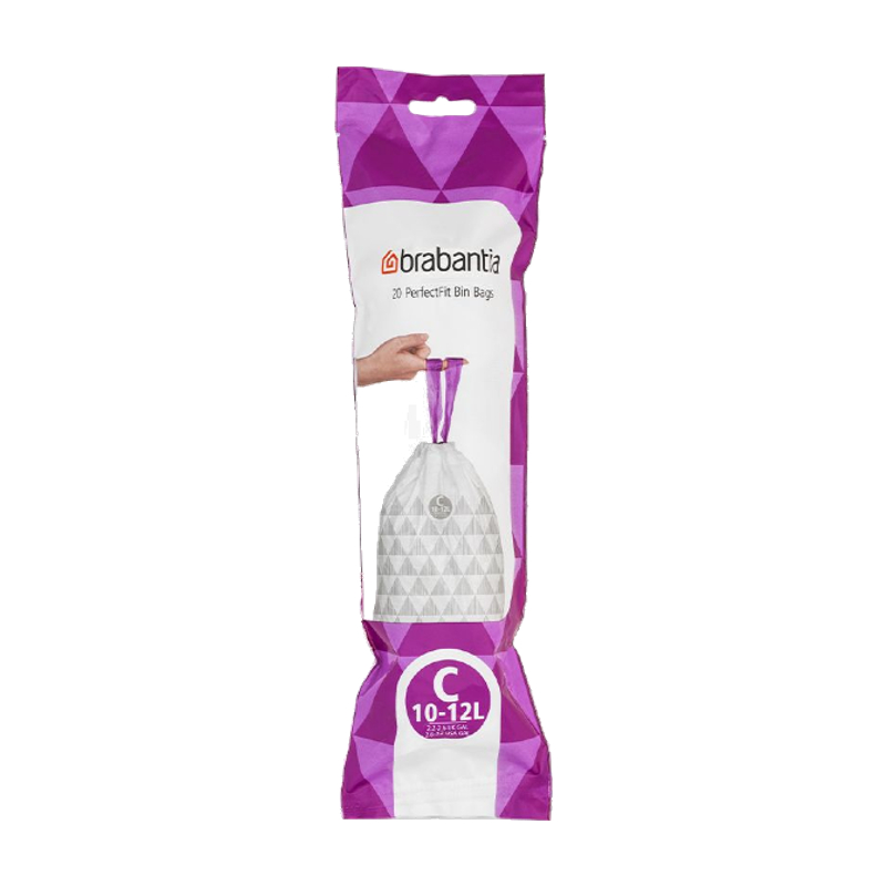 Brabantia - Bin Bags - White - C - 10-12L - Roll of 20
