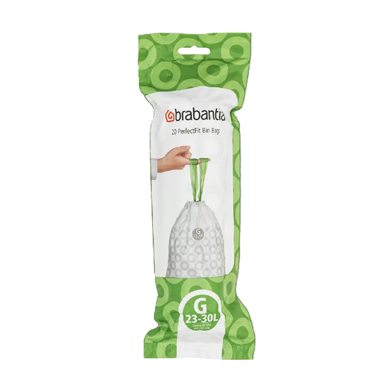 Brabantia - Bin Bags - White - G - 23-30L - Roll of 20