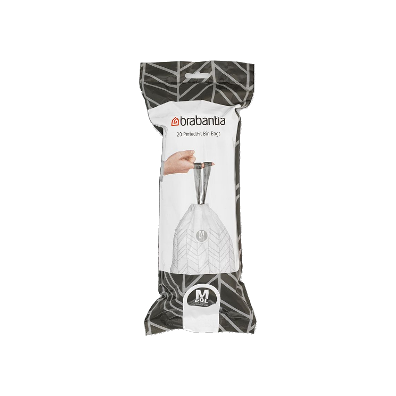 Brabantia - Bin Bags - White - M - 60L - Roll of 20