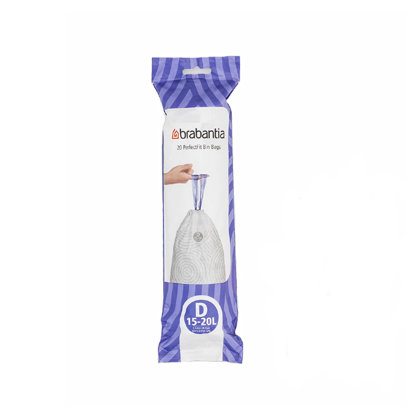 Brabantia - Bin Bags - White - D - 15-20L - Roll of 20