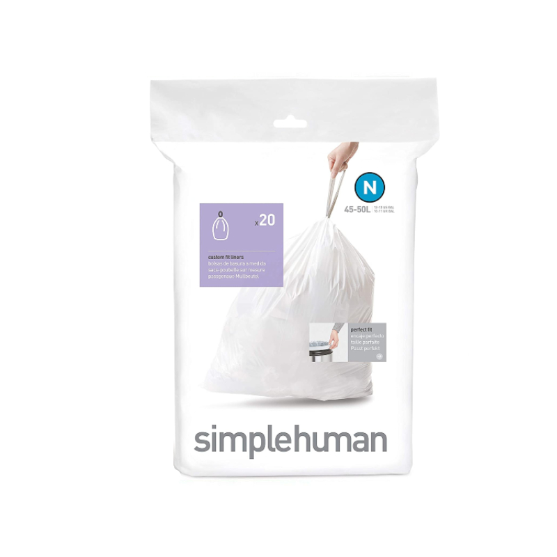 Simplehuman - Bin Bags - White - N - 45-50L - Pack of 20
