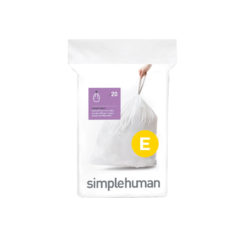 Simplehuman - Bin Bags - White - E - 20L - Pack of 20