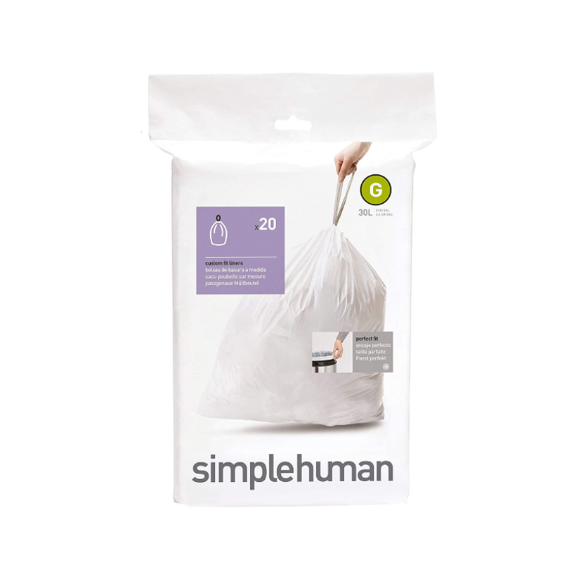Simplehuman - Bin Bags - White - G - 30L - Pack of 20