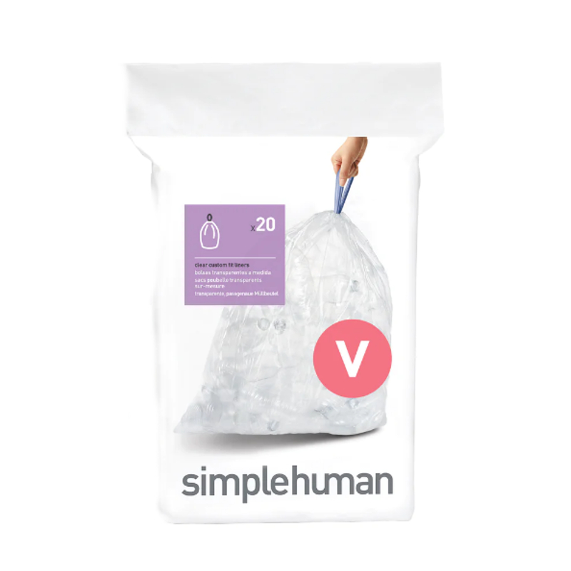 Simplehuman - Bin Bags - White - V- 16-18 L - Pack of 20