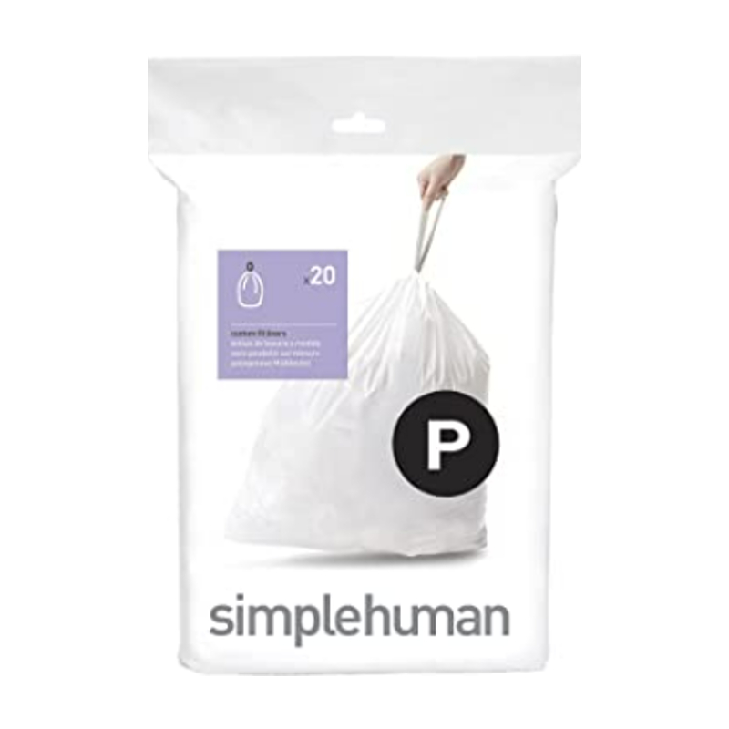 Simplehuman - Bin Bags - White - P - 50-60L - Pack of 20