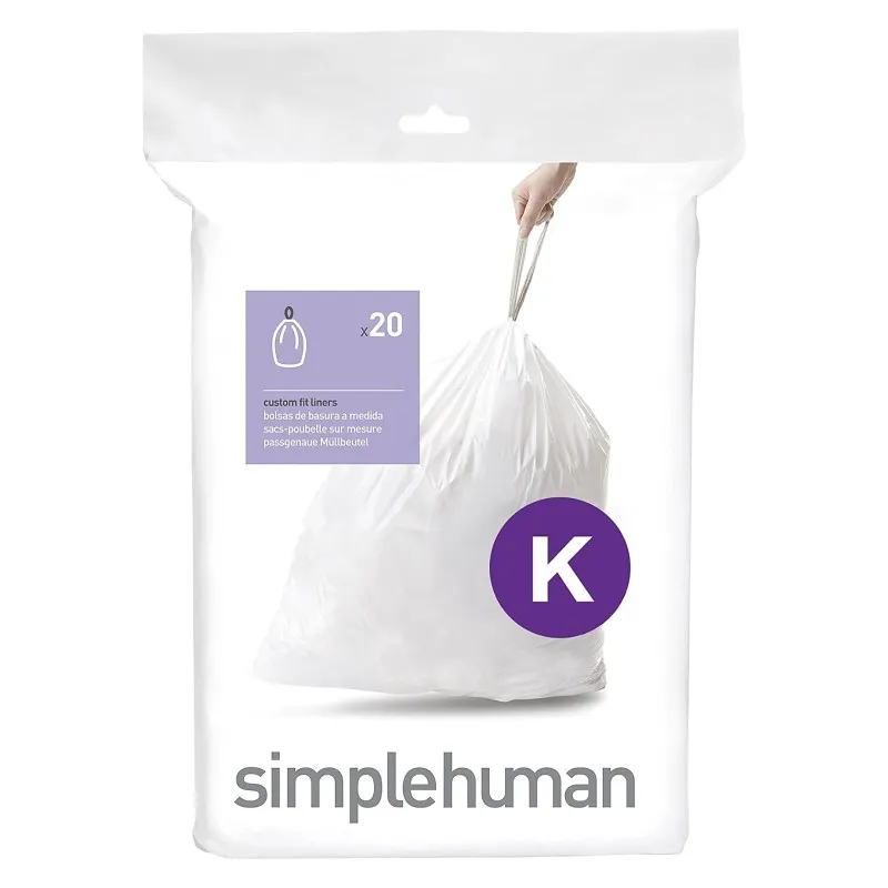 Simplehuman - Bin Bags - White - K - 30-45L - Pack of 20