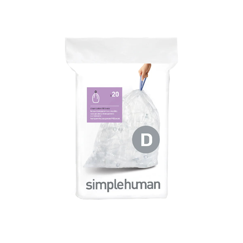 Simplehuman - Bin Bags - Transparent - D - 20L - Pack of 20