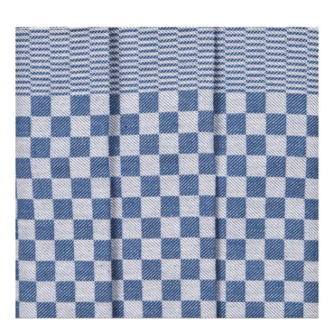 [PTTEY02B] Tea Towel - Blue - Check - 45cm x 65cm - Pack of 3