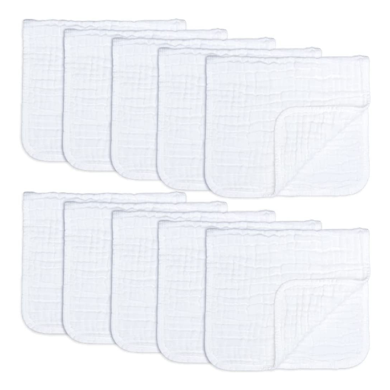 Muslin Cloths - Baby Soft - 2 Ply - Pack of 10